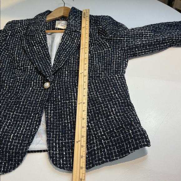 Autres Filles Dark Blue Textured Blazer Size Large - Picture 5 of 7